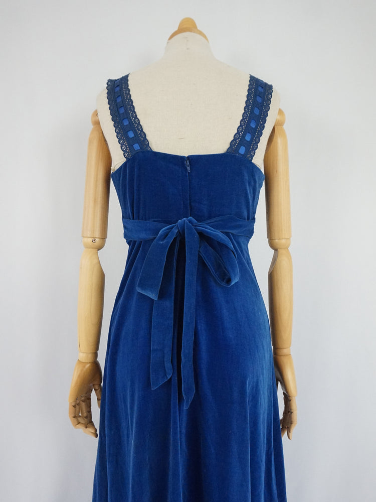 Earlybird Blue Velvet Dress - XS