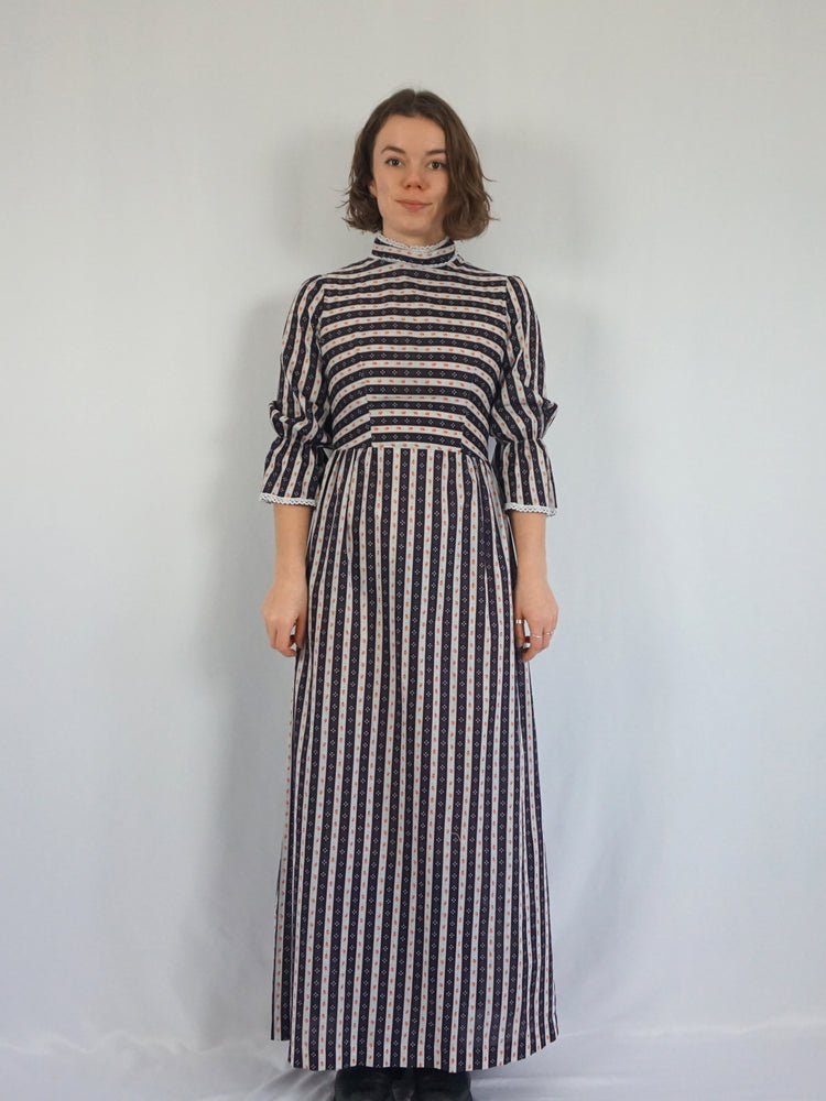 Striped Tulip Maxi Dress - S