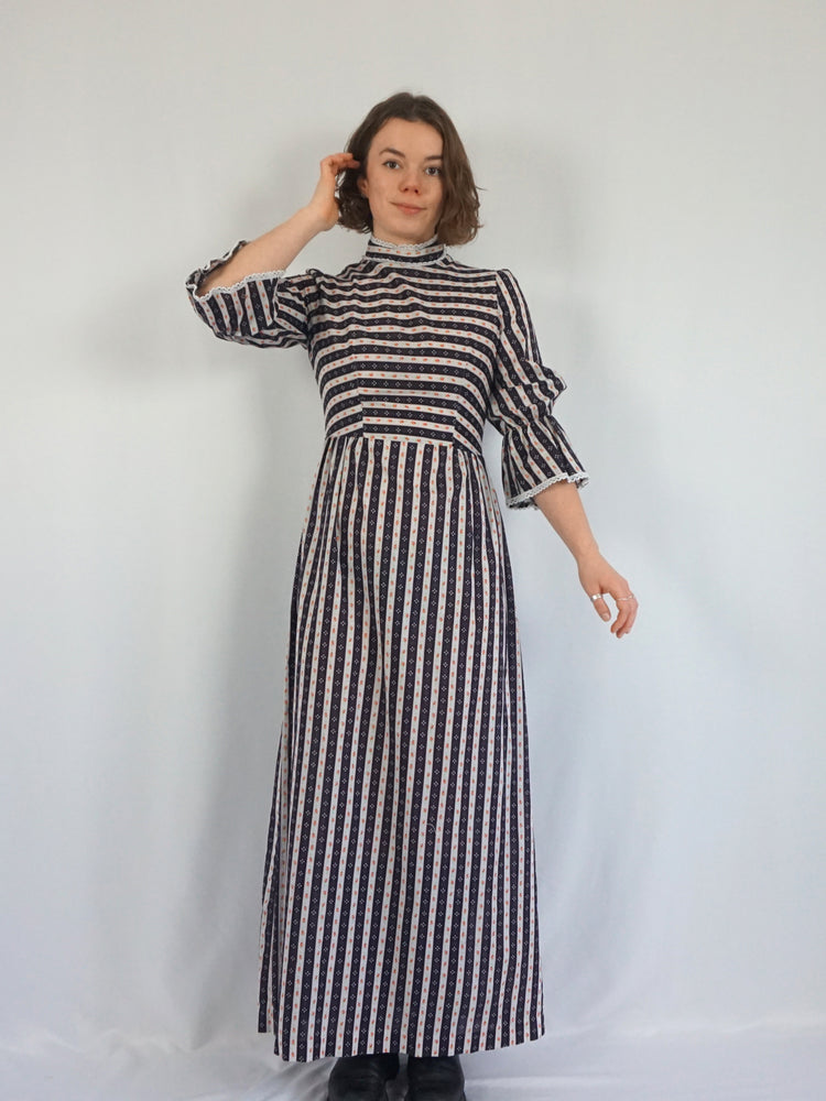 Striped Tulip Maxi Dress - S