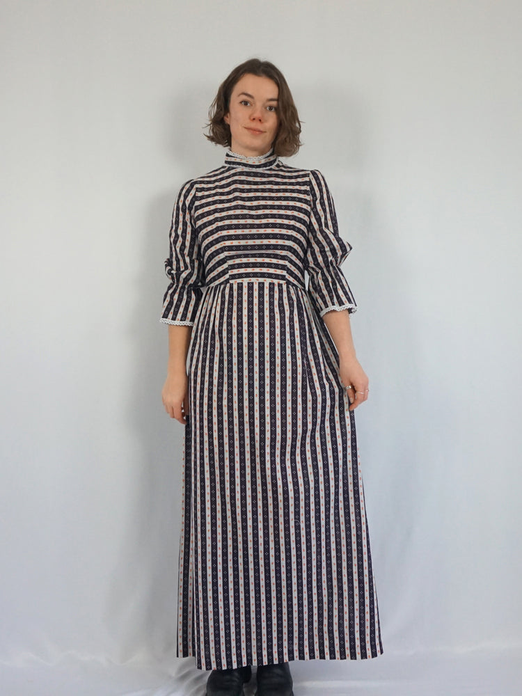 Striped Tulip Maxi Dress - S