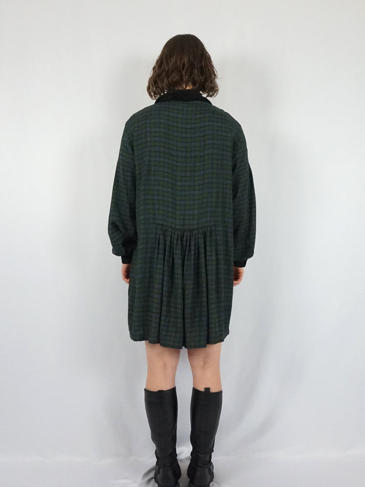 Monsoon Smocked Tartan Dress - L