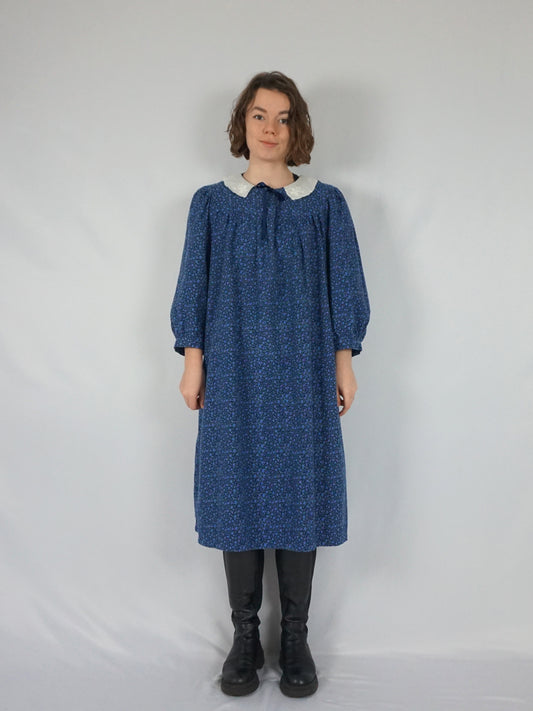 Blue Floral Smock Dress - XL