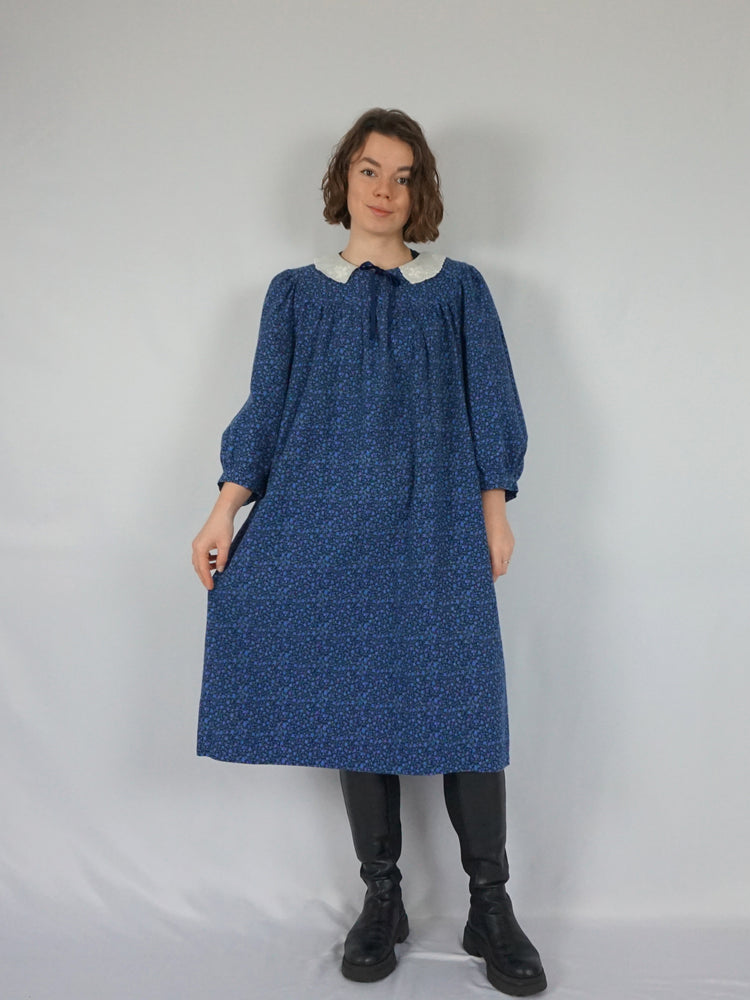 Blue Floral Smock Dress - XL