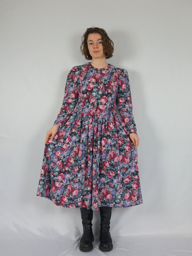 Laura Ashley Colourful Floral Dress - M