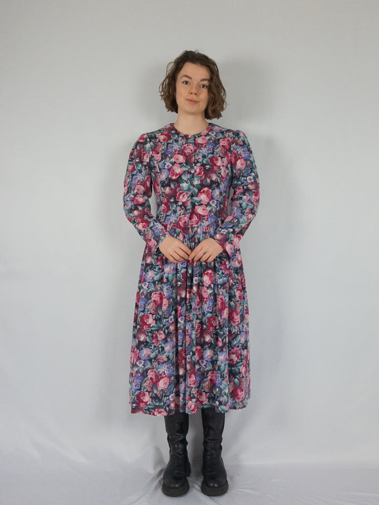 Laura Ashley Colourful Floral Dress - M