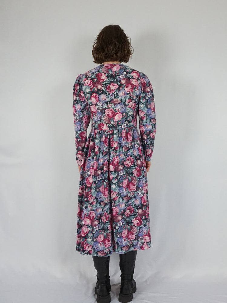 Laura Ashley Colourful Floral Dress - M