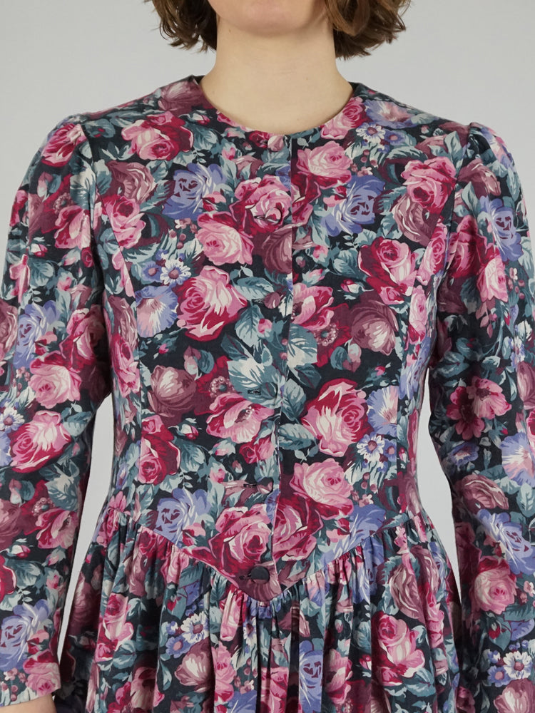 Laura Ashley Colourful Floral Dress - M