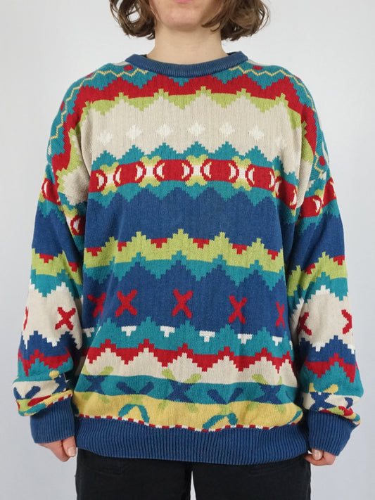 Paco Cotton Patterned Jumper - XL