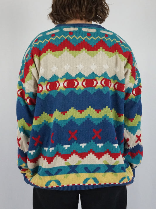 Paco Cotton Patterned Jumper - XL