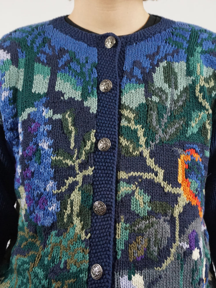 Tulchan Floral Bird Cardigan - M