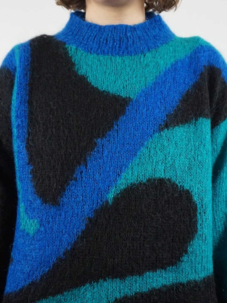 Pure Mohair Patterned Jumper - XL