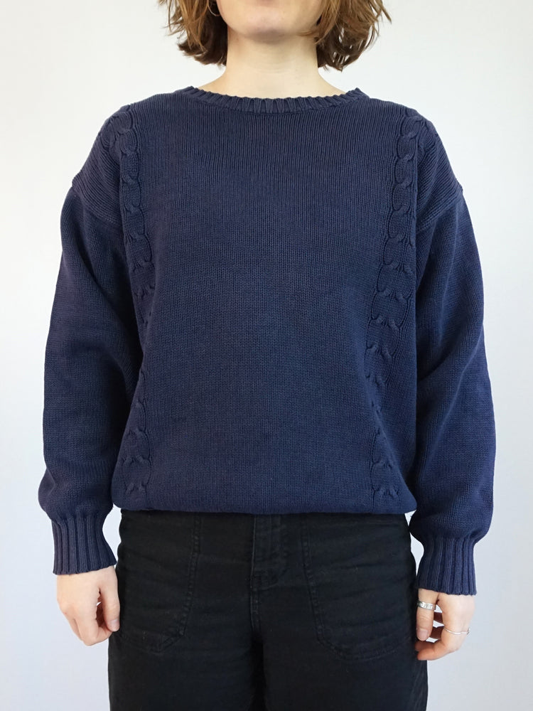 Laura Ashley Cotton Navy Jumper - M