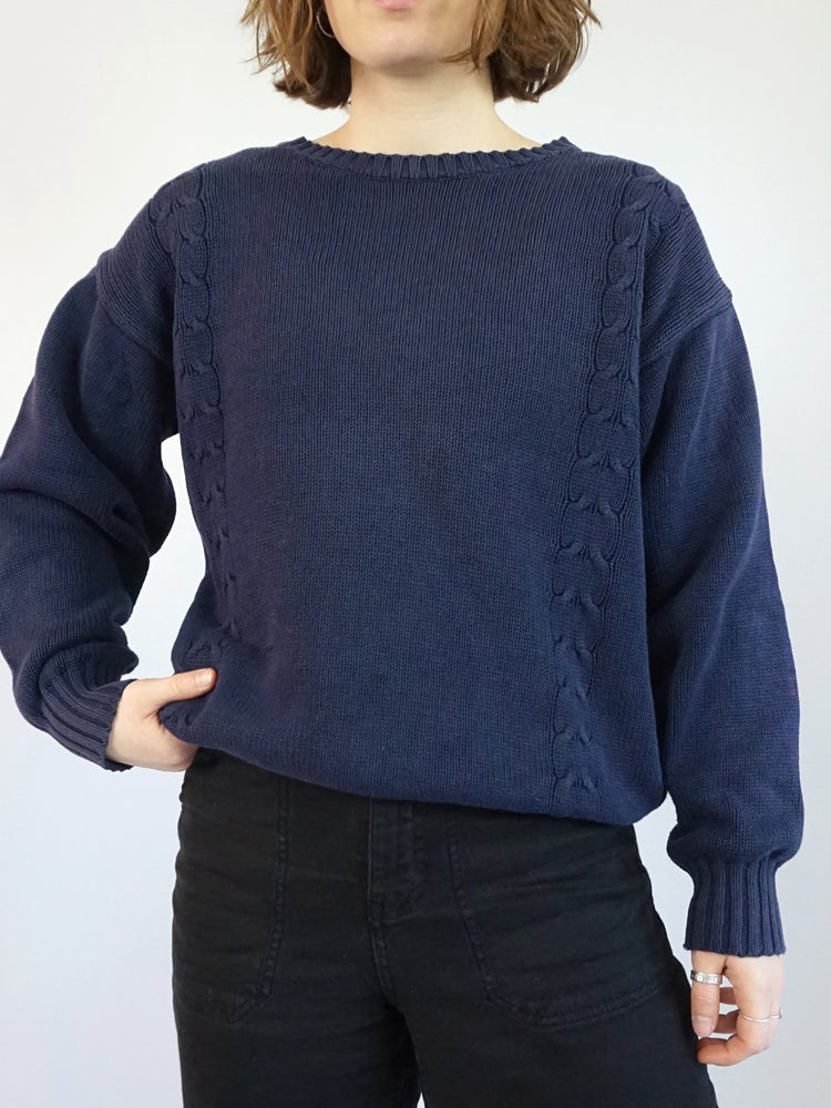 Laura Ashley Cotton Navy Jumper - M