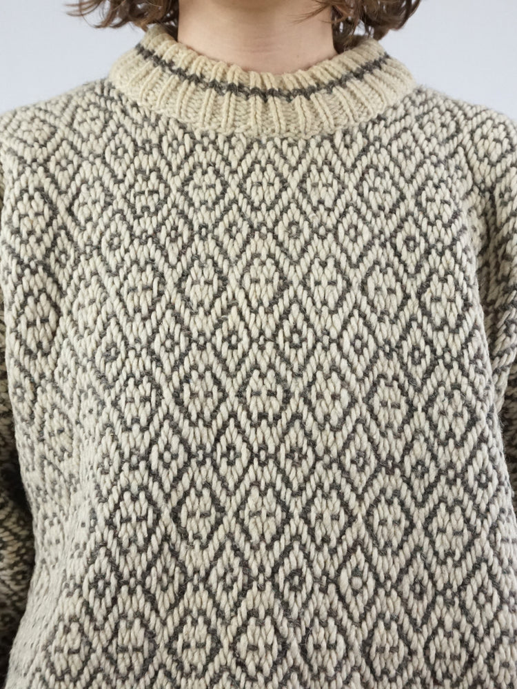 Chunky Wool Patterned Jumper - XL