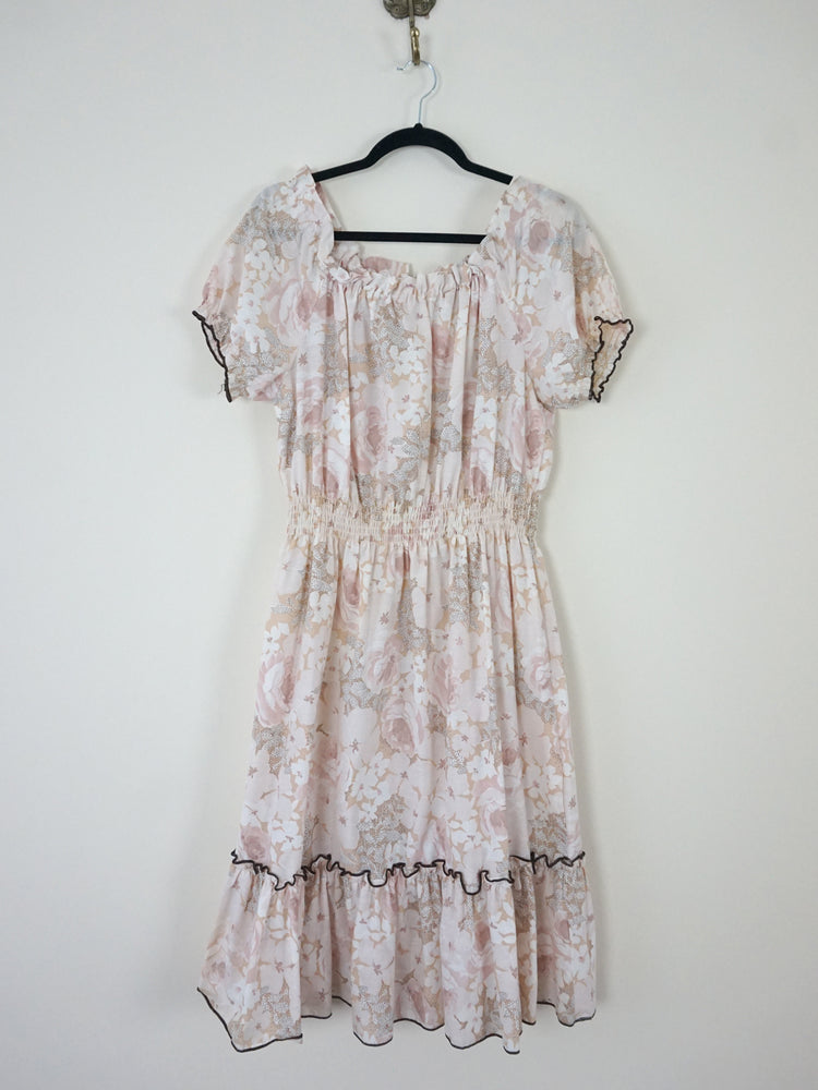 Pastel Floral Midi Dress - M/L