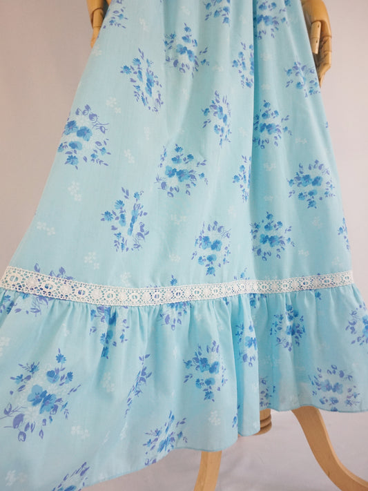 Light Blue Floral Prairie Dress - XS