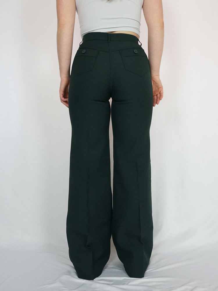 Forest Green 70s Flares - 28"