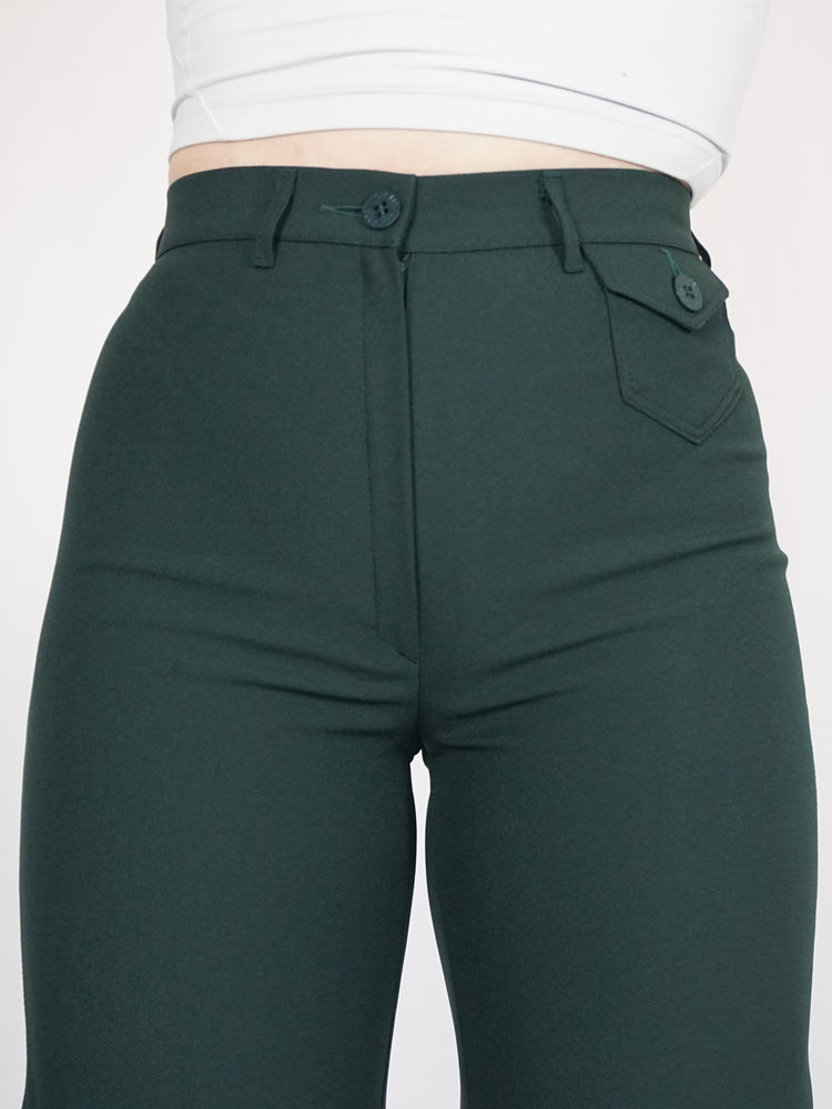 Forest Green 70s Flares - 28"