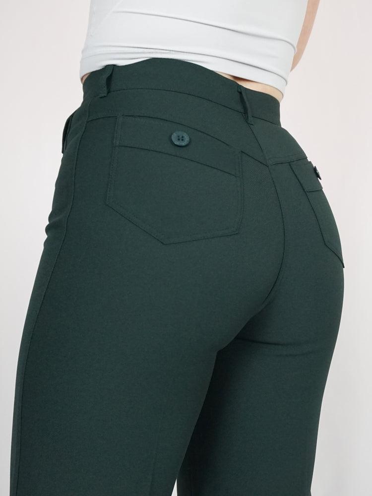 Forest Green 70s Flares - 28"