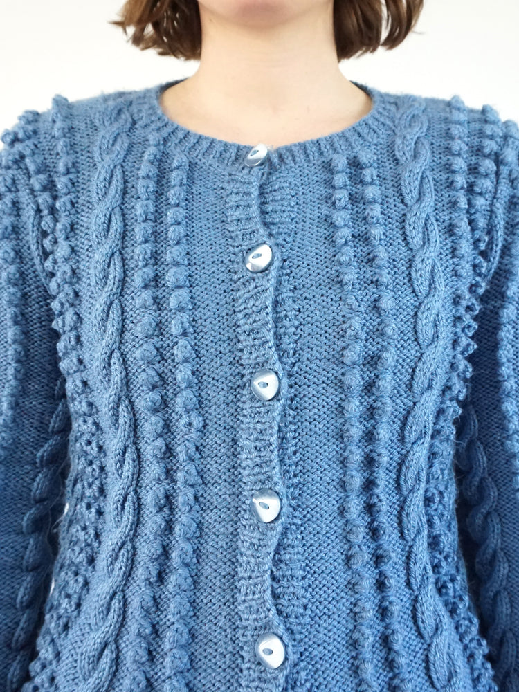 Blue 3D Bobble Cardigan - S