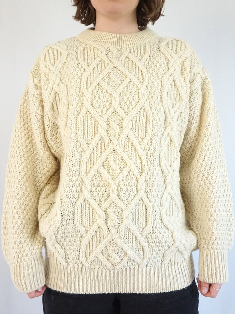 Chunky Wool Aran Jumper - XL