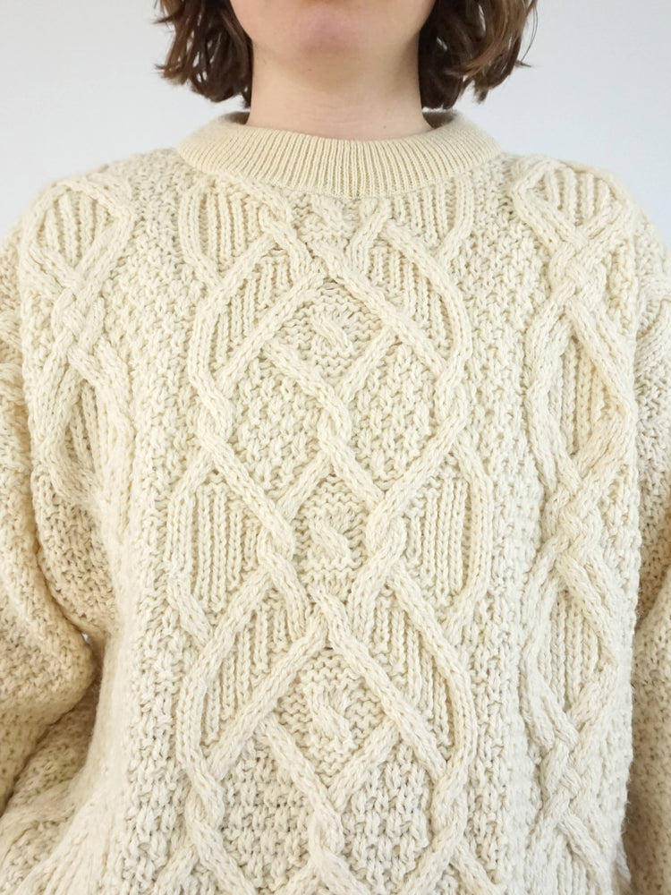 Chunky Wool Aran Jumper - XL