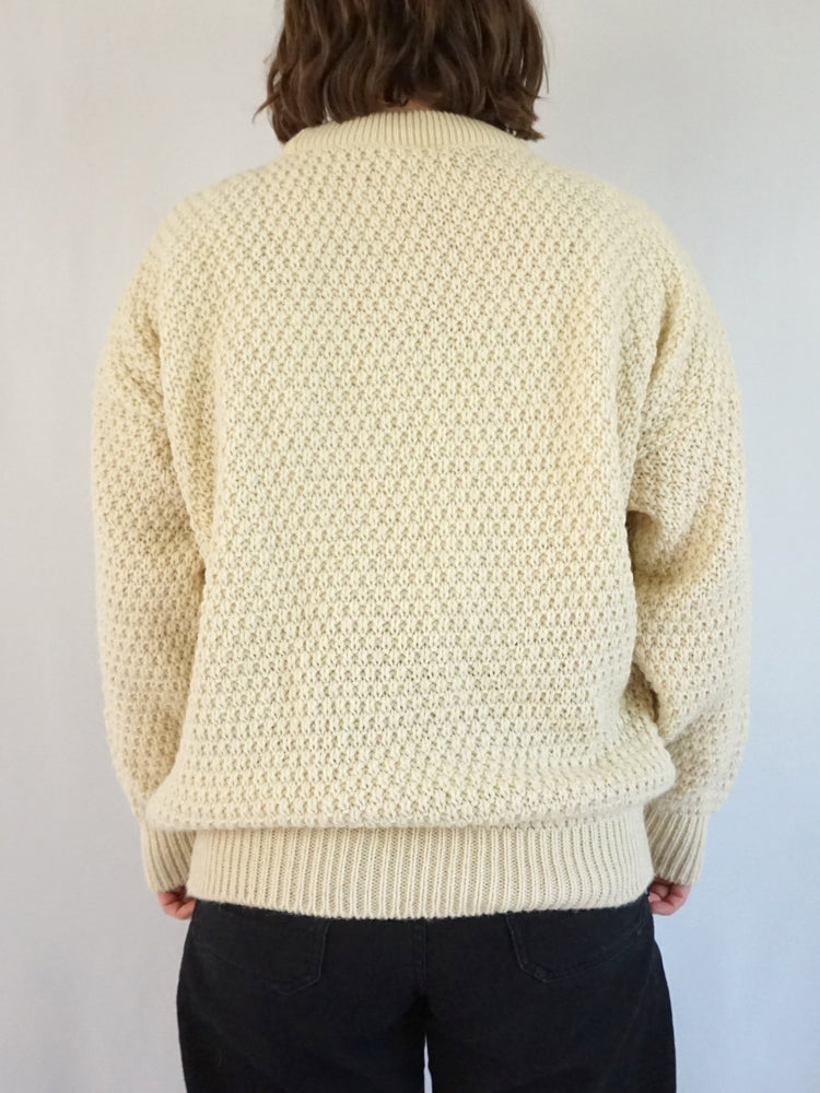 Chunky Wool Aran Jumper - XL