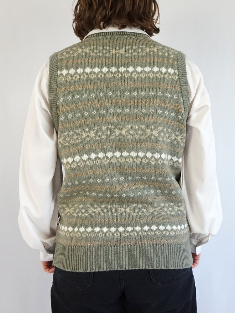 Sage Green Sweater Vest - M