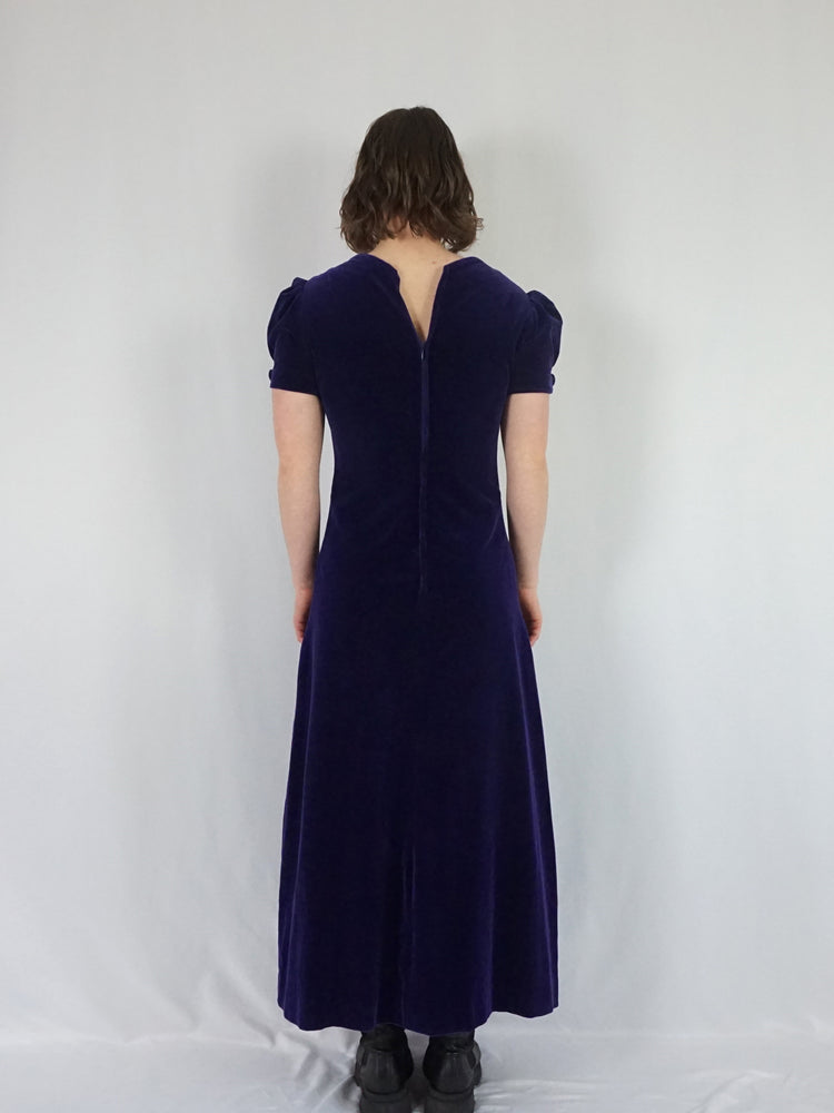 Deep Purple Velvet Dress - S