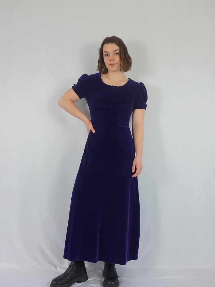 Deep Purple Velvet Dress - S