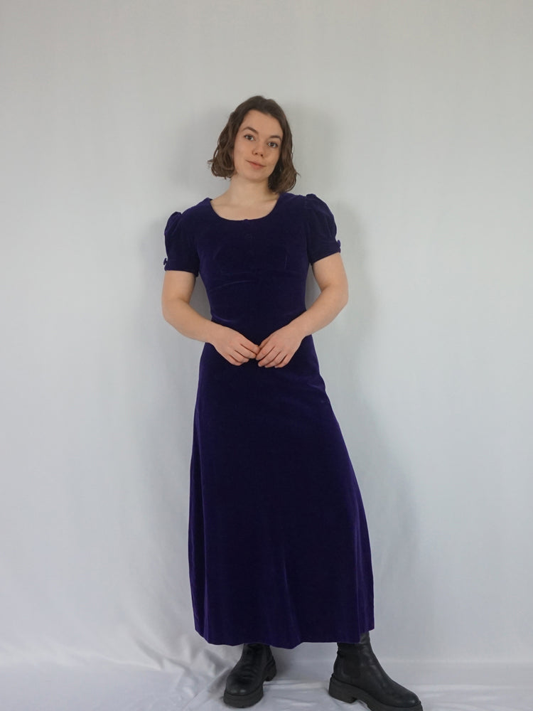 Deep Purple Velvet Dress - S