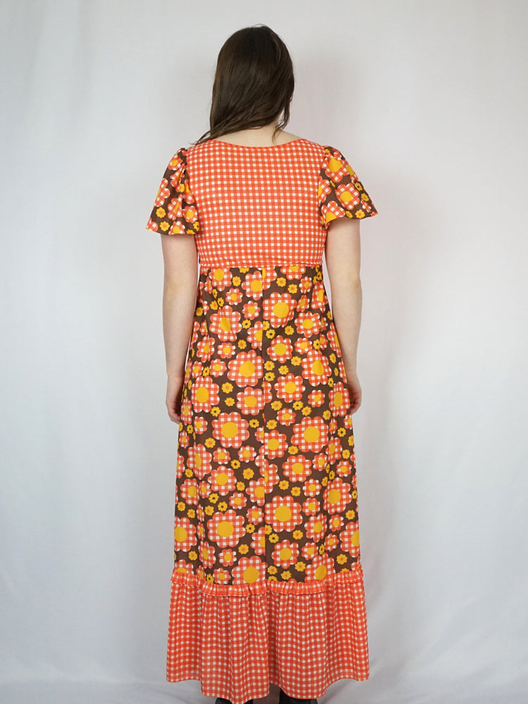 Flower Power Gingham Maxi - S