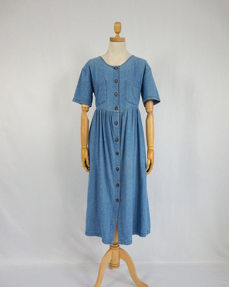 Button Down Denim Dress - XS/S