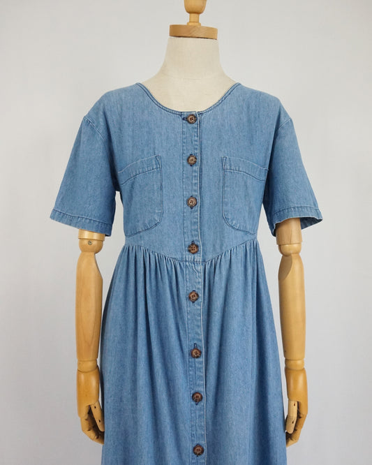 Button Down Denim Dress - XS/S