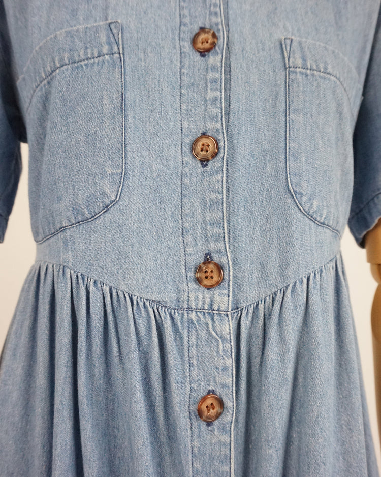 Button Down Denim Dress - XS/S