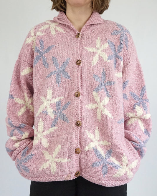 Pachamama Baby Pink Floral Cardigan - XL