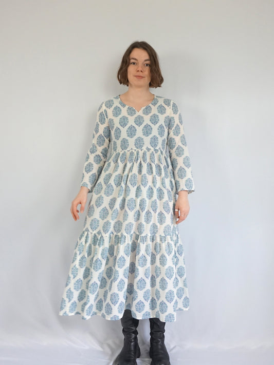 Cotton Block Print Dress - S