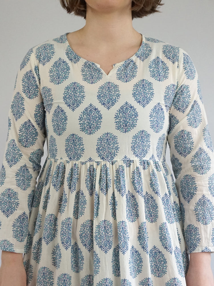 Cotton Block Print Dress - S