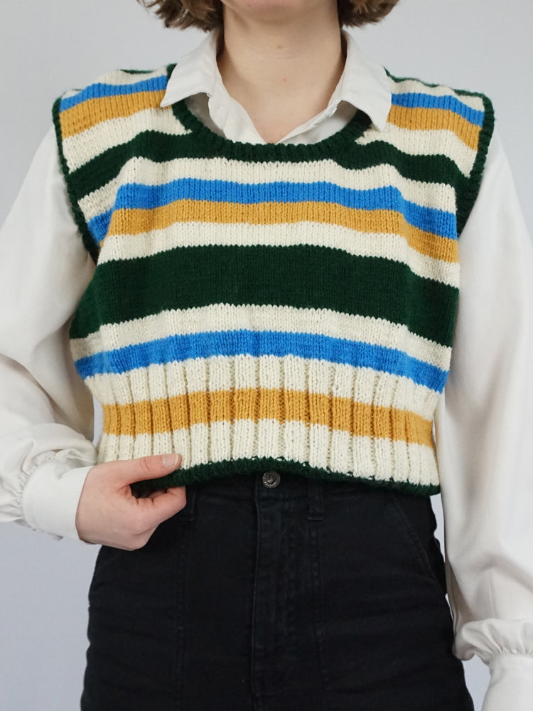 Striped Sweater Vest - M