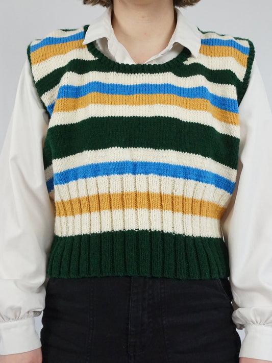 Striped Sweater Vest - M