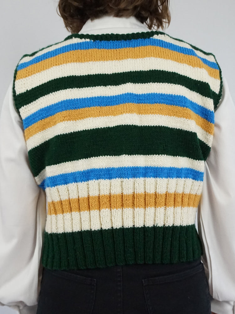 Striped Sweater Vest - M