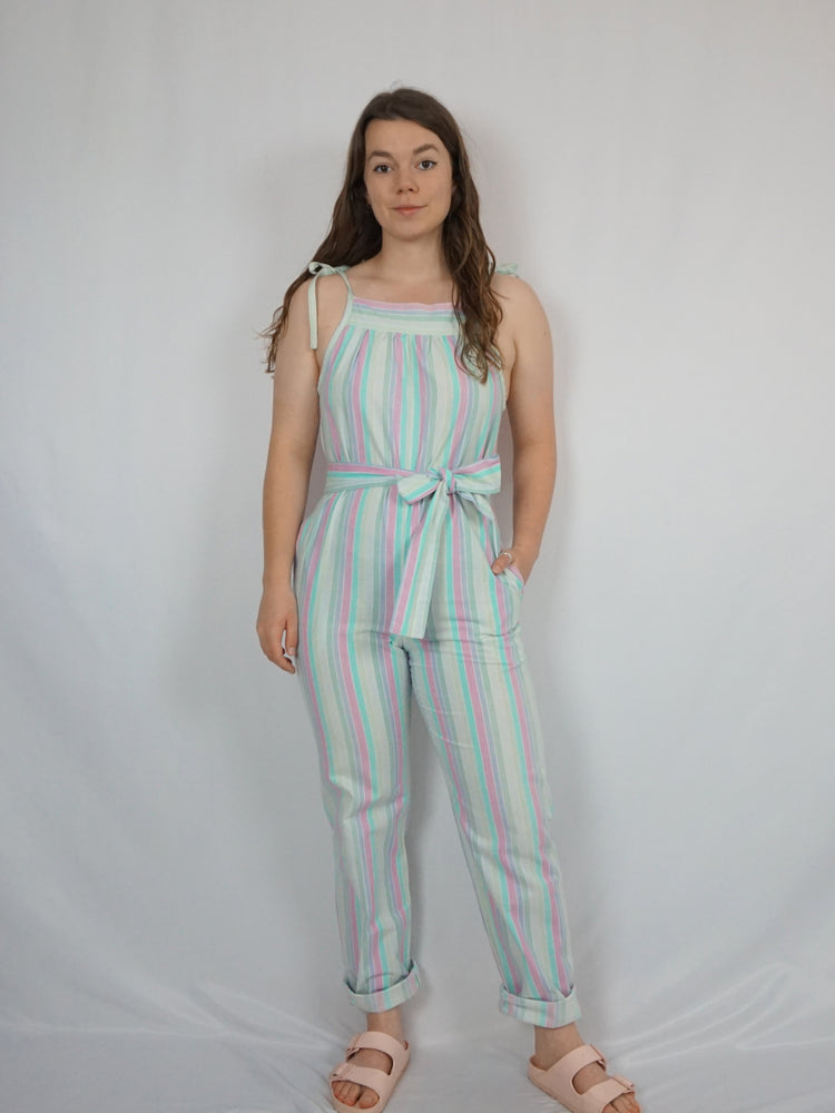 Pastel store striped jumpsuit