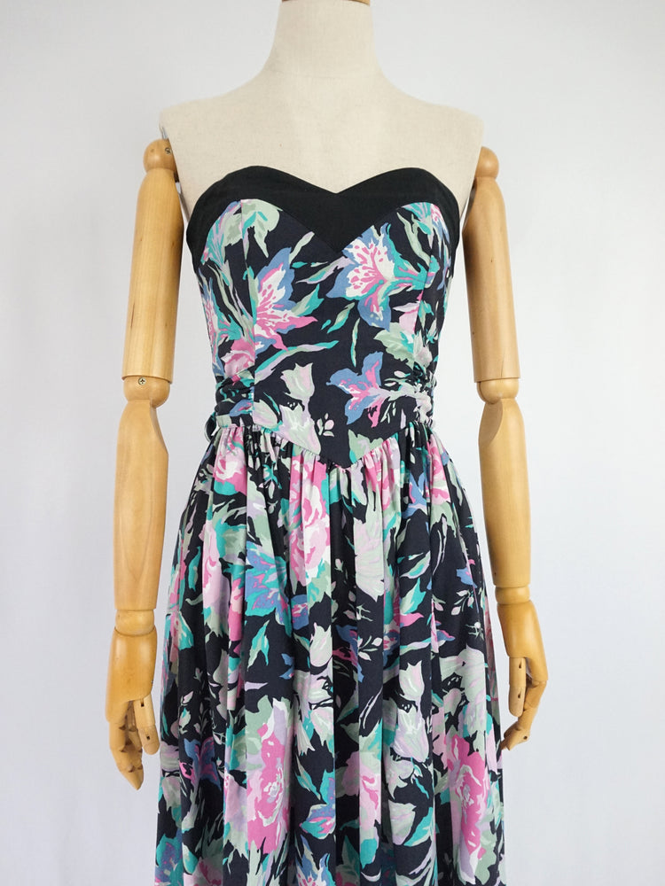 Laura Ashley Strapless Floral Dress - XS