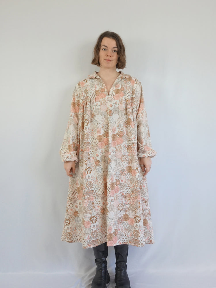 Re-made Patchwork Smock Dress - XXL