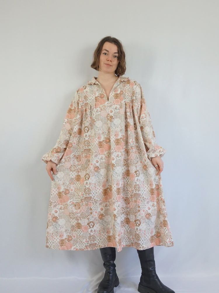 Re-made Patchwork Smock Dress - XXL