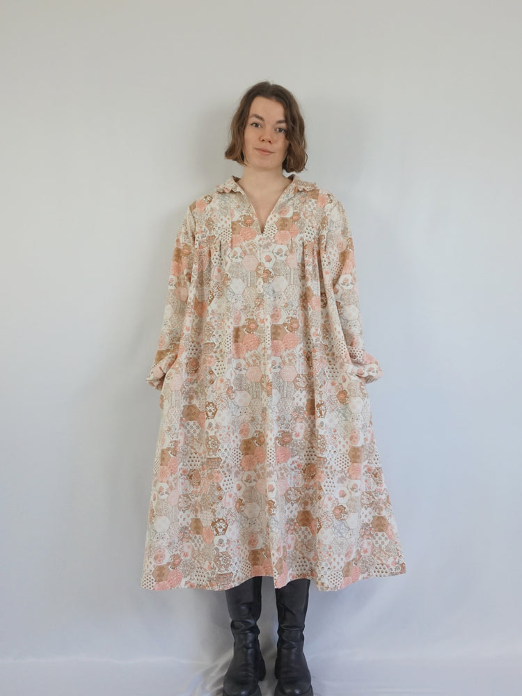 Re-made Patchwork Smock Dress - XXL