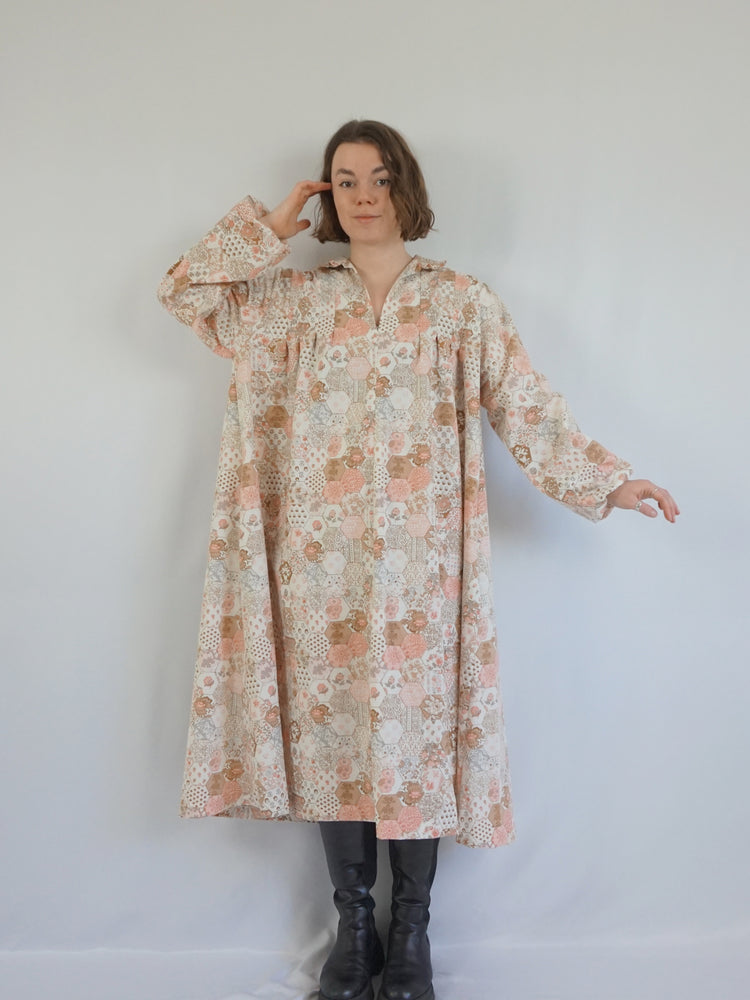 Re-made Patchwork Smock Dress - XXL