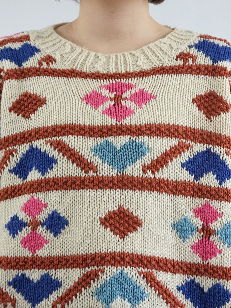 Colourful Patterned Jumper - XL