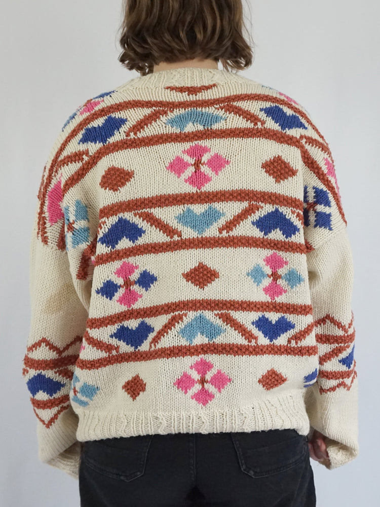 Colourful Patterned Jumper - XL