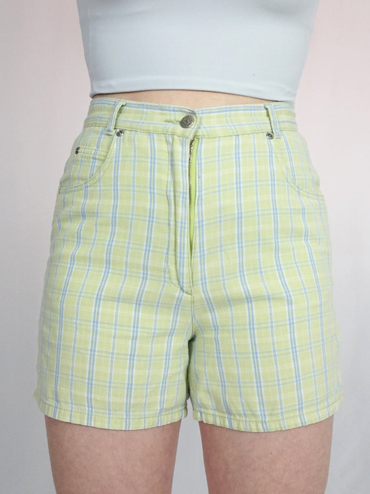 Green Checkered Mum Shorts - 30"